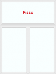 Finestra 2 ante con sopraluce/sottoluce